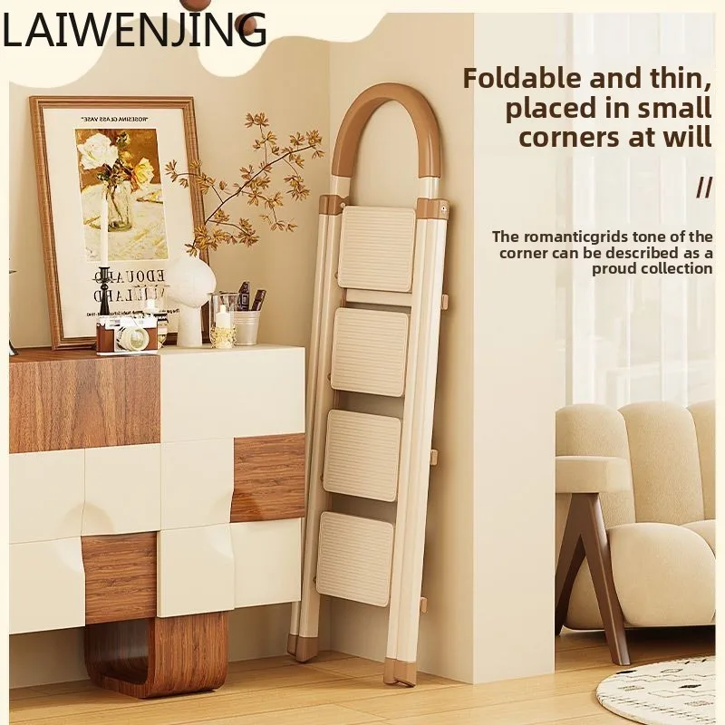 

HLZ Ladder Folding Household Ladder Multi-Functional Ladder Telescopic Indoor Thickened Clothes Rack A-Frame