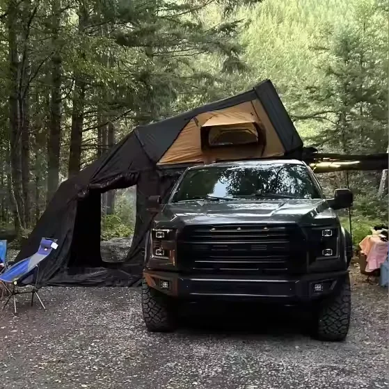 2026Spacious Family Size Car Roof Top Tent With 3- 4 Person Capacity Weatherproof For Glamping And Road Trips