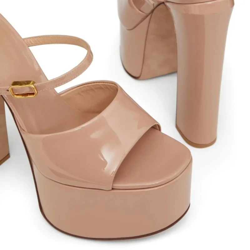 Plataforma altura crescente sandálias femininas dedo do pé redondo fivela de salto bruto femme bombas peep toe respirável festa ao ar livre sapatos senhora