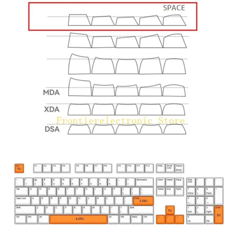 G8DB 8KEY Customed Mechanical Keycaps ESC ENTER 6.25U Barra espacio PBT Perfil original teclado portada novedosa Diy