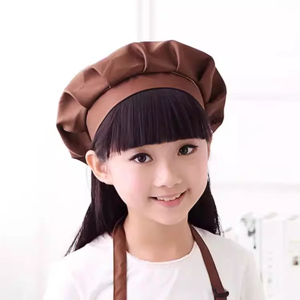 

Полиэстеровая кухонная шапка премиум-класса, детская шапка шеф-повара, безопасная детская кухонная экипировка для уроков рисования, школьных мероприятий, домашней готовки