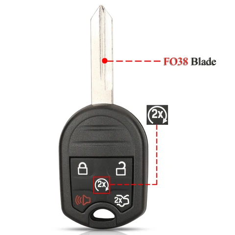 Корпус ключа для автомобиля jingyuqin для Ford Edge Escape Explorer DISPATCH Flex Fusion MustangTaurus, 3/4/5 кнопки, F038/HU101