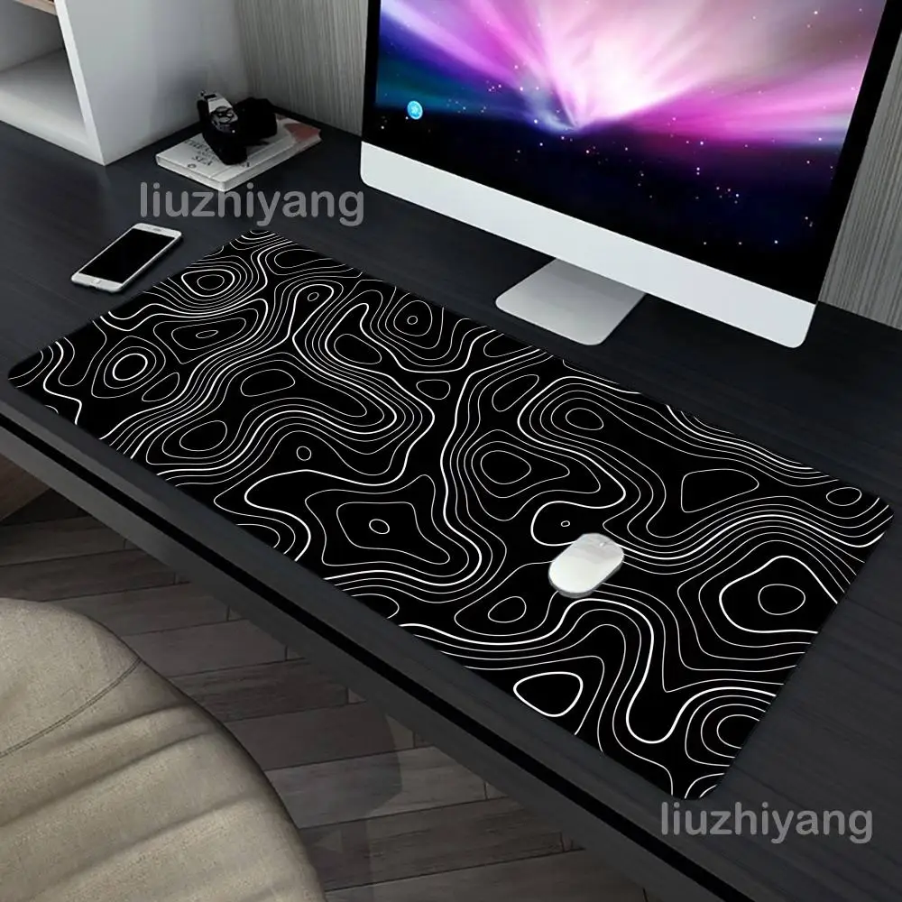 

Abstract Lines Hot Sell Mouse Pad Large Computer Office Game Table Mat XXL Rubber Non-slip Stitched Keyboard Mats Long Desk Pads