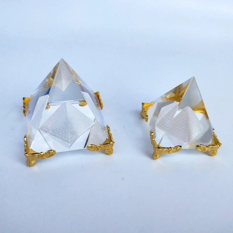 Crystal pyramid Energy Healing Hollow Crystal Glass Egypt Pyramid fengshui Home Decoration Accessories 4cm 6cm