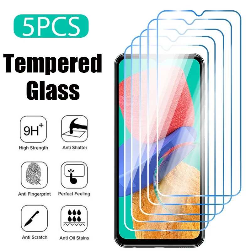 5PCS Tempered Glass for Samsung Galaxy A54 A34 A14 A53 A13 A52s 5G Screen Protector for Samsung A52 A51 A72 A71 S22 S24 Glass