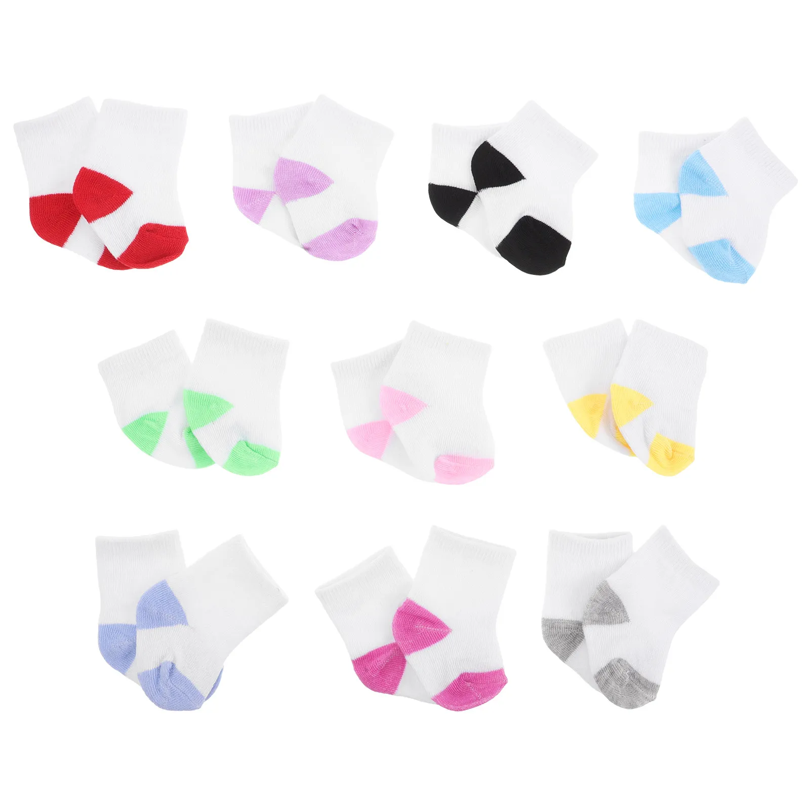 10Pairs Mini Sock Collection for 18 Inch Dress Up Socks Set Sporty Aesthetic Patterns Pretend Fun Kids