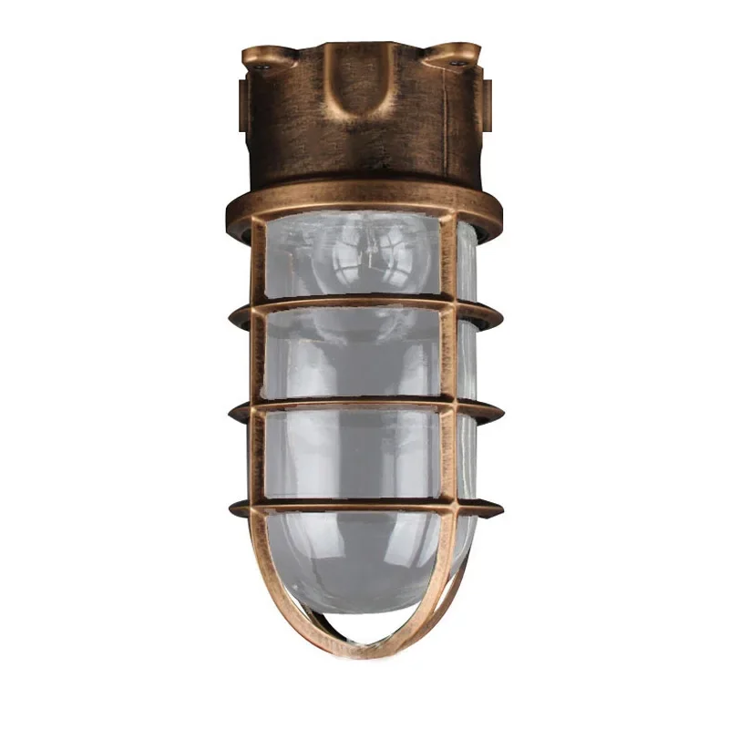 American Industrial Vintage Glass Ceiling Lamp Outdoor Aisle Courtyard Corridor Coffee Shop Decor Cast Aluminum Ceiling Light