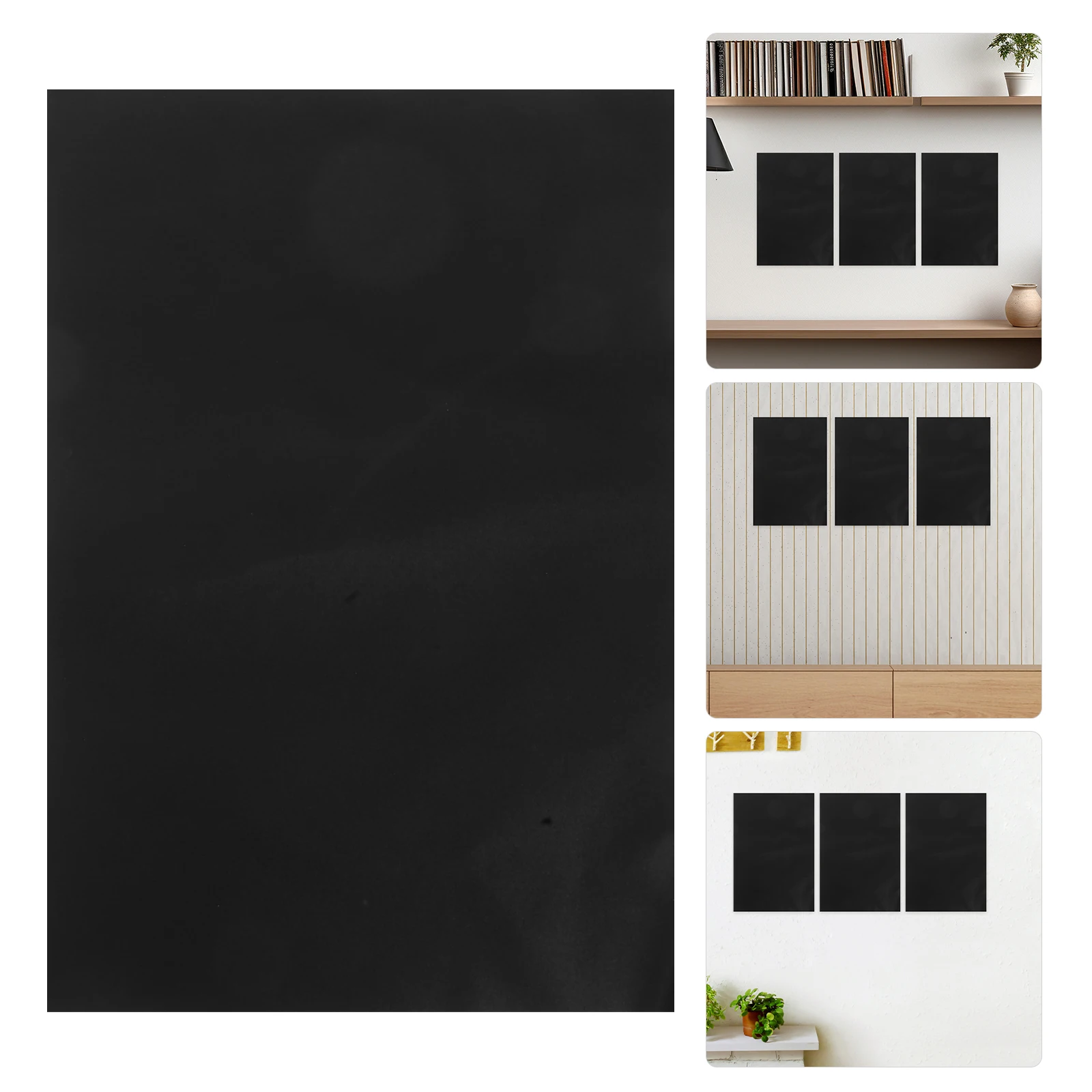 

8pcs Black Removable Chalkboard Stickers 30X20Cm Pvc Adhesive Sheets For Jars Labels Wall Notice Board Matte Finish