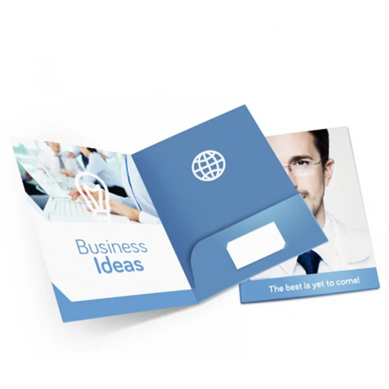 

custom Custom Logo A4 File Paper Presentation Folder With Business Card Slot For Business