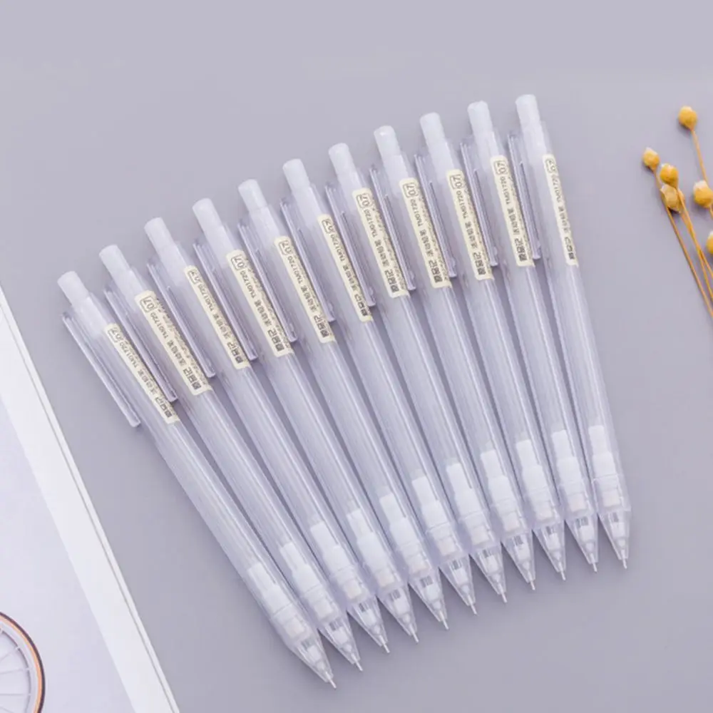 Simple 0.5/0.7mm Transparent Student Mechanical Pencil Stationery School Supplies