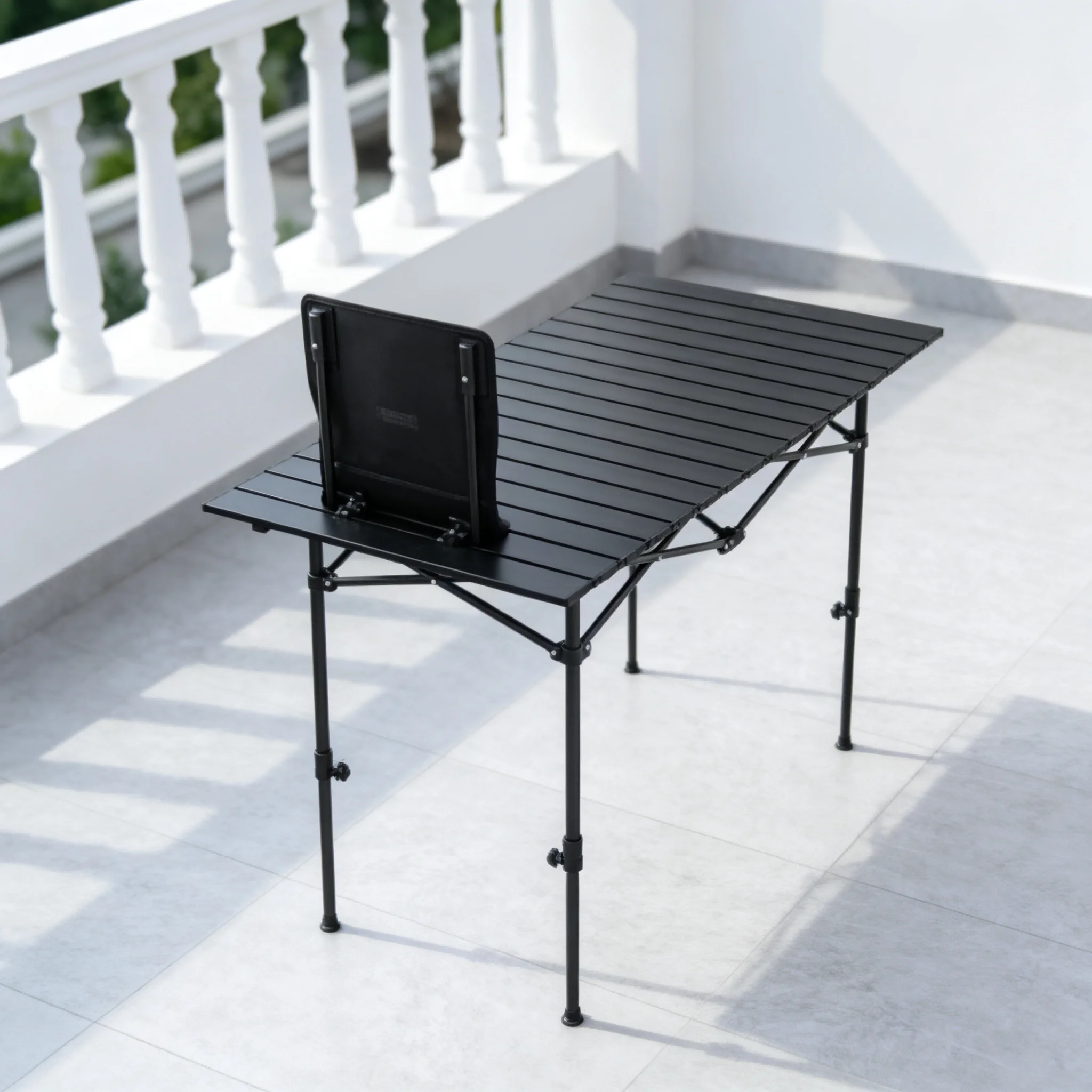 AOLIVIYA Carbon Steel Adjustable Height Lightweight Stand Portable Folding Table Picnic Camping Table Outdoor Coffee Tea Table
