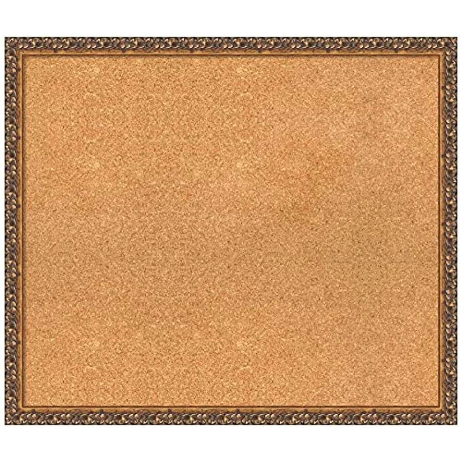 

Natural Cork Board for Wall 24x28 Vision Board with Bronze Frame Medium Corkboard Office Decor for Home Organization Traditiona