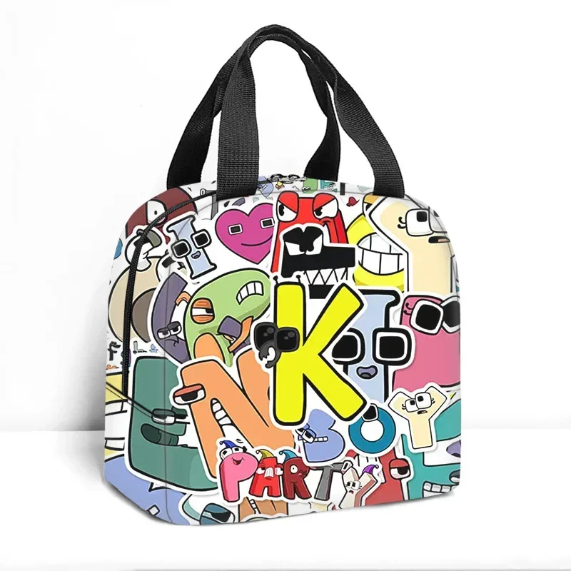 Gioco Alphabet Lore borsa termica portatile per il pranzo borsa termica per studenti borsa per alimenti da viaggio Picnic Lunch Box per uomo donna bambini