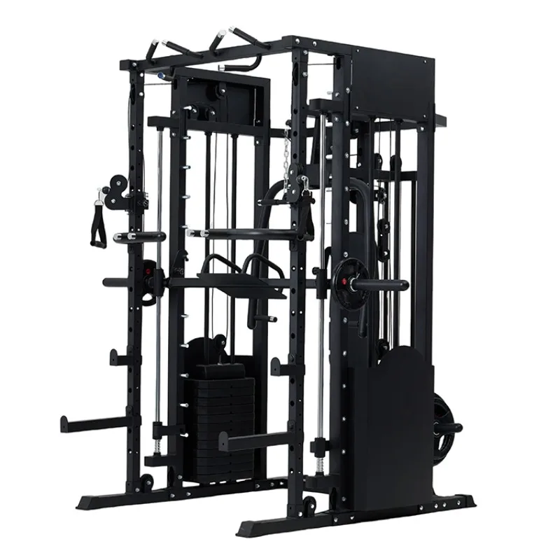 YTYIN All In One Gym Multi Function Equipment Smith Machine Weight With Cable Power Rack Leg Press For Home