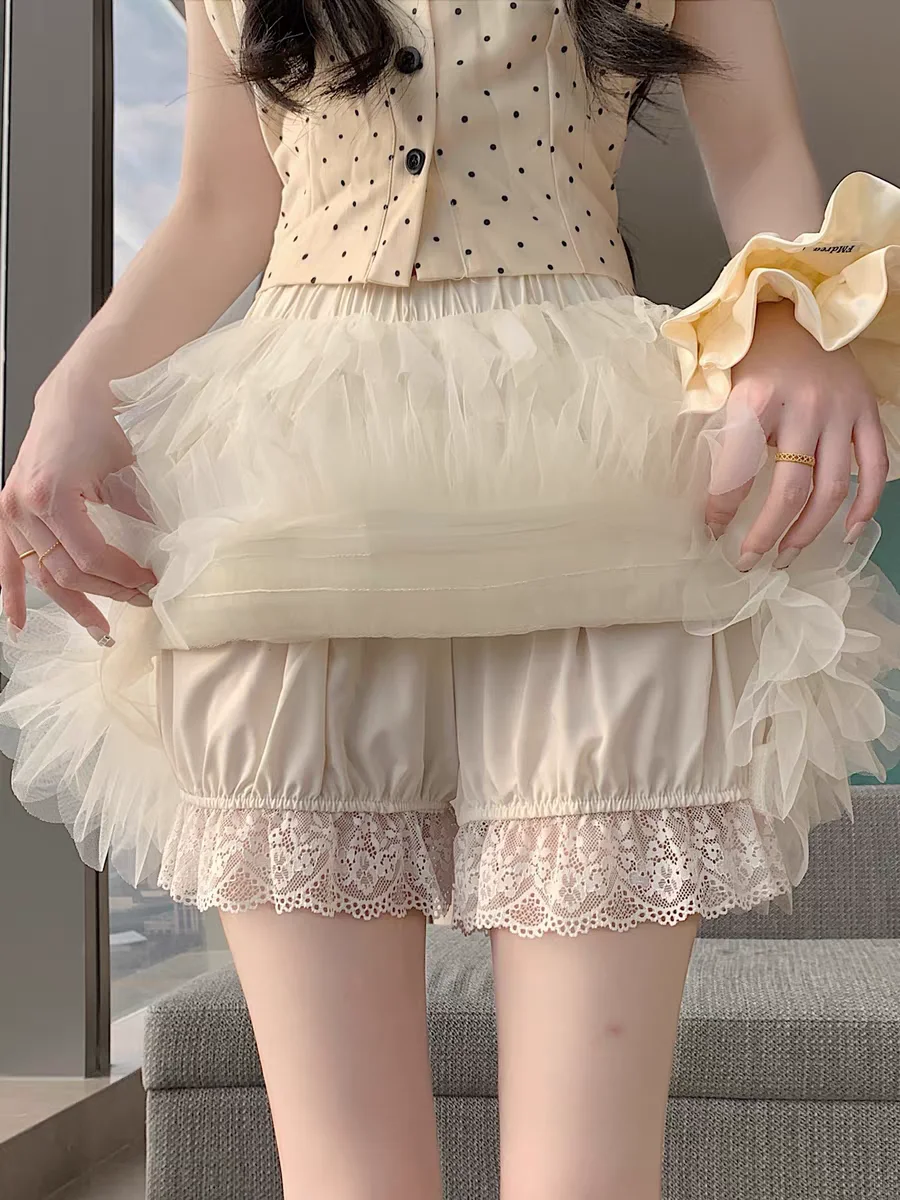 Balcore Style Pink Skirts for Girls, Spring Summer Mesh A-Line Short Skirt, Floral Petal Elastic Waist Cute Slim Fit Dance Skirt