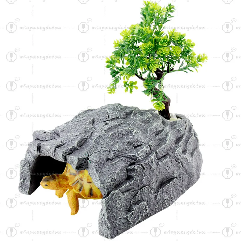 

Пещера-убежище для рептилий: для черепах, леопардовых гекконов и желтых прудовых черепах, платформа для загара, декор для террариума, домик для черепах