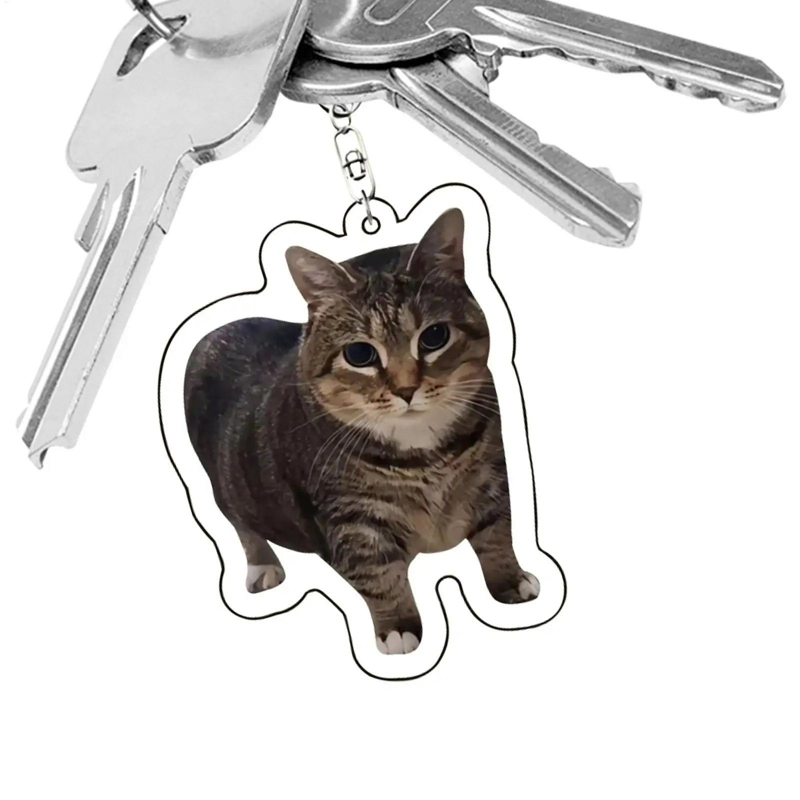 Cat Keyring Pendant Cat Acrylic Keychain Collectible Charm Fashion Ornament Animal Character For Teens Adults Couples Friends