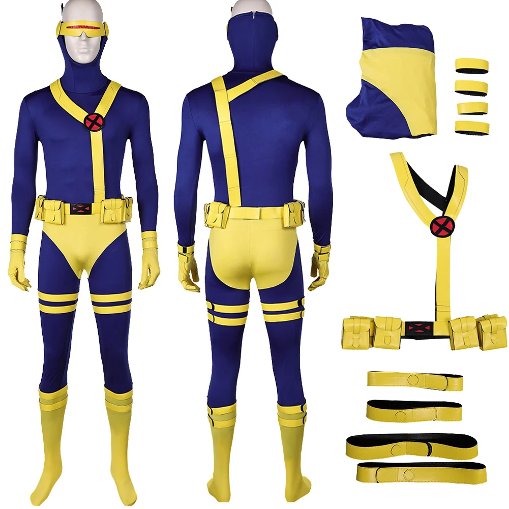 

Scott Summers Cosplay Fantasia X 97 Super Villain Costume Combats Disguise for Adult Men Halloween Carnival Party Clothes