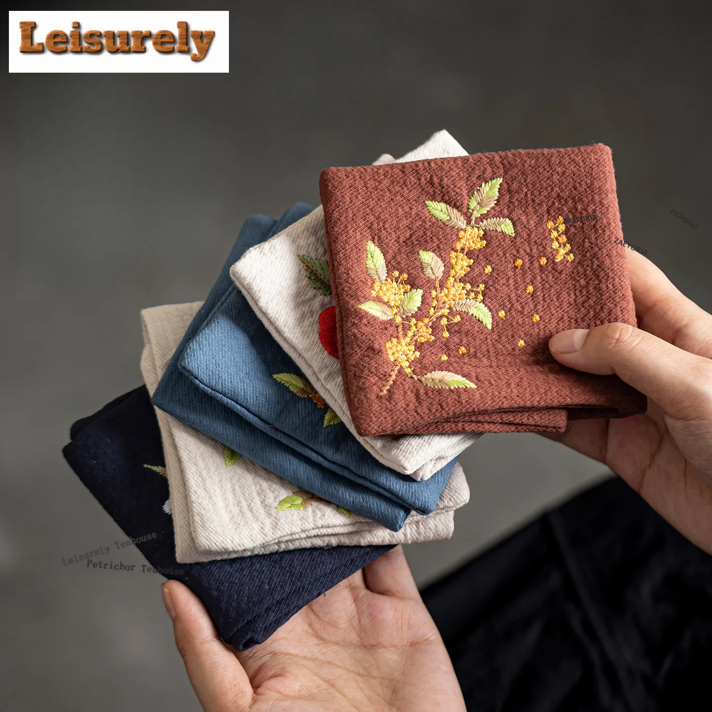 

Embroidered Flower Tea Towel Zen Teapot Cleaning Towel Cloth Napkins Tea Napkins Tea Cloth Tea Ceremony Ornaments Collection