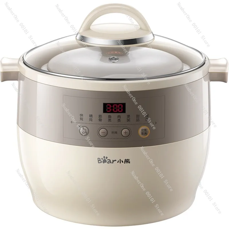 Electric Slow Cooker Ceramic Stew Pot Water Sealed Soup Maker Porridge Cooker Multifunction Kitchen Appliance