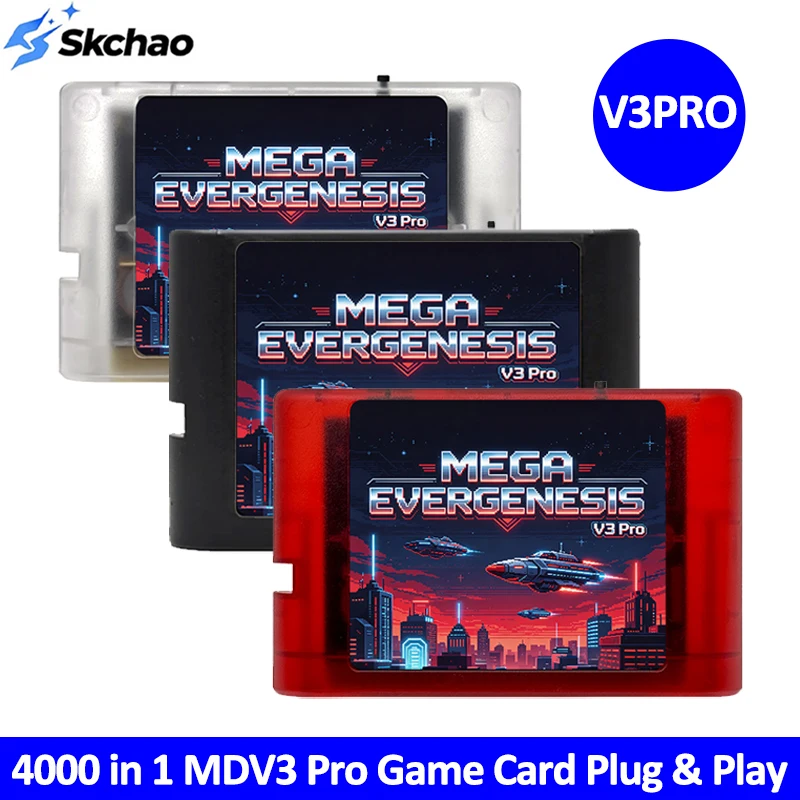 

4000 in 1 MDV3 Pro Game Card With 4GB TF Card EDMD Multicart Plug & Play For SEGA Genesis/Mega Drive/Master System Game Console