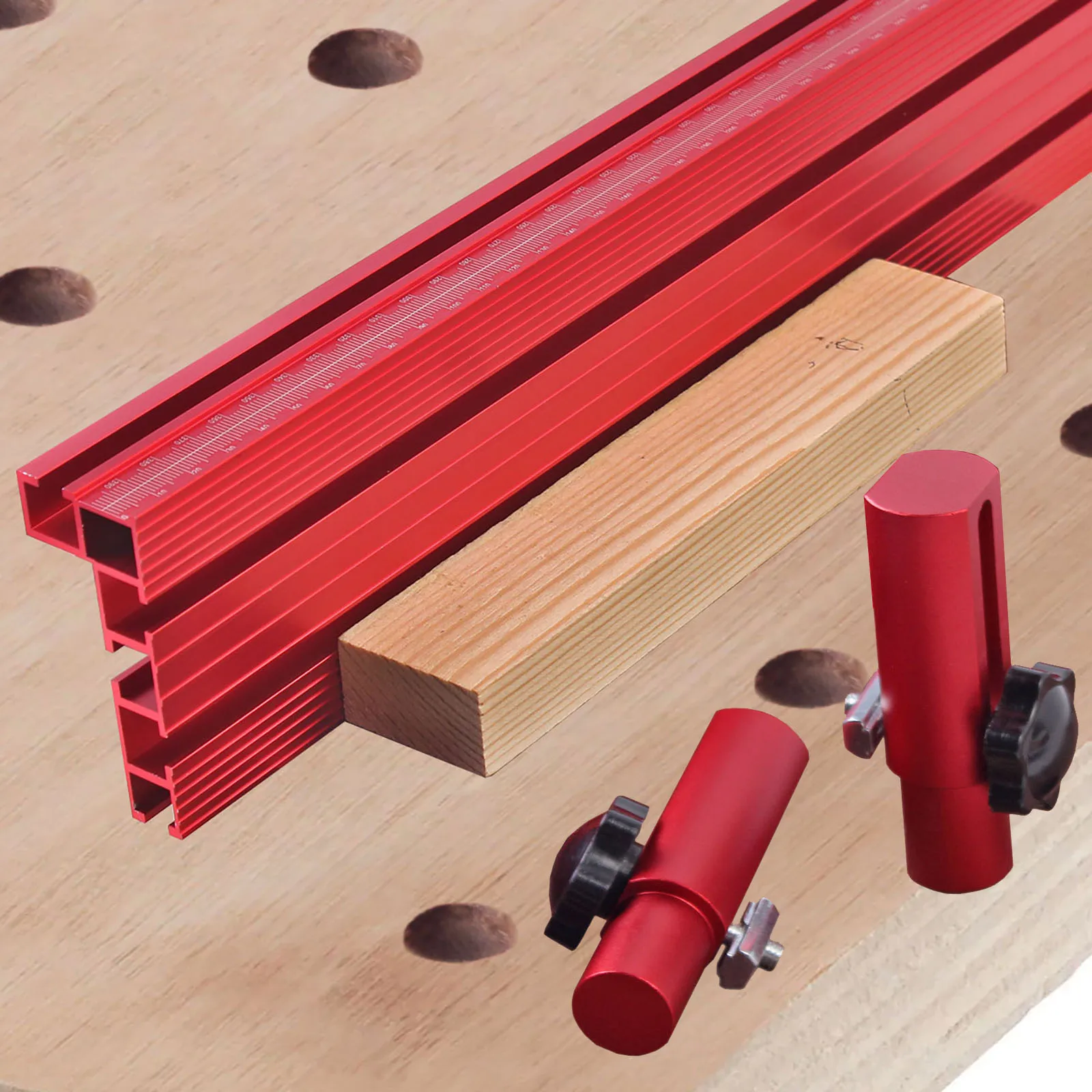 2pcs/set T-Track Hold Down Clamp 19mm/20mm Desktop Dog Hole Aluminum Alloy Fence Bracket Woodworking Connecting Table Peg