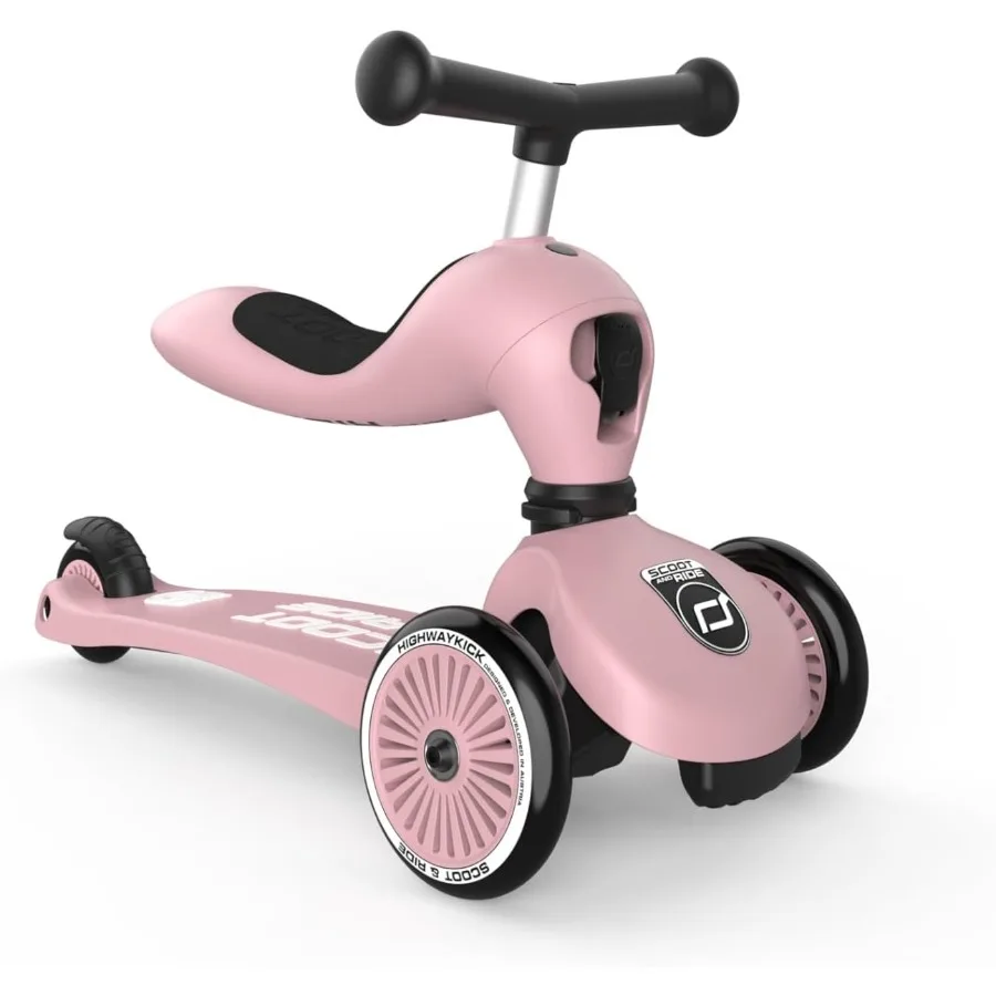 Highwaykick 1, monopattino per bambini 2 in 1 con sedile e monopattino per età di 1 a 5 anni, rosa - Giocattolo da corsa per bambini per interni o esterni con regolazione