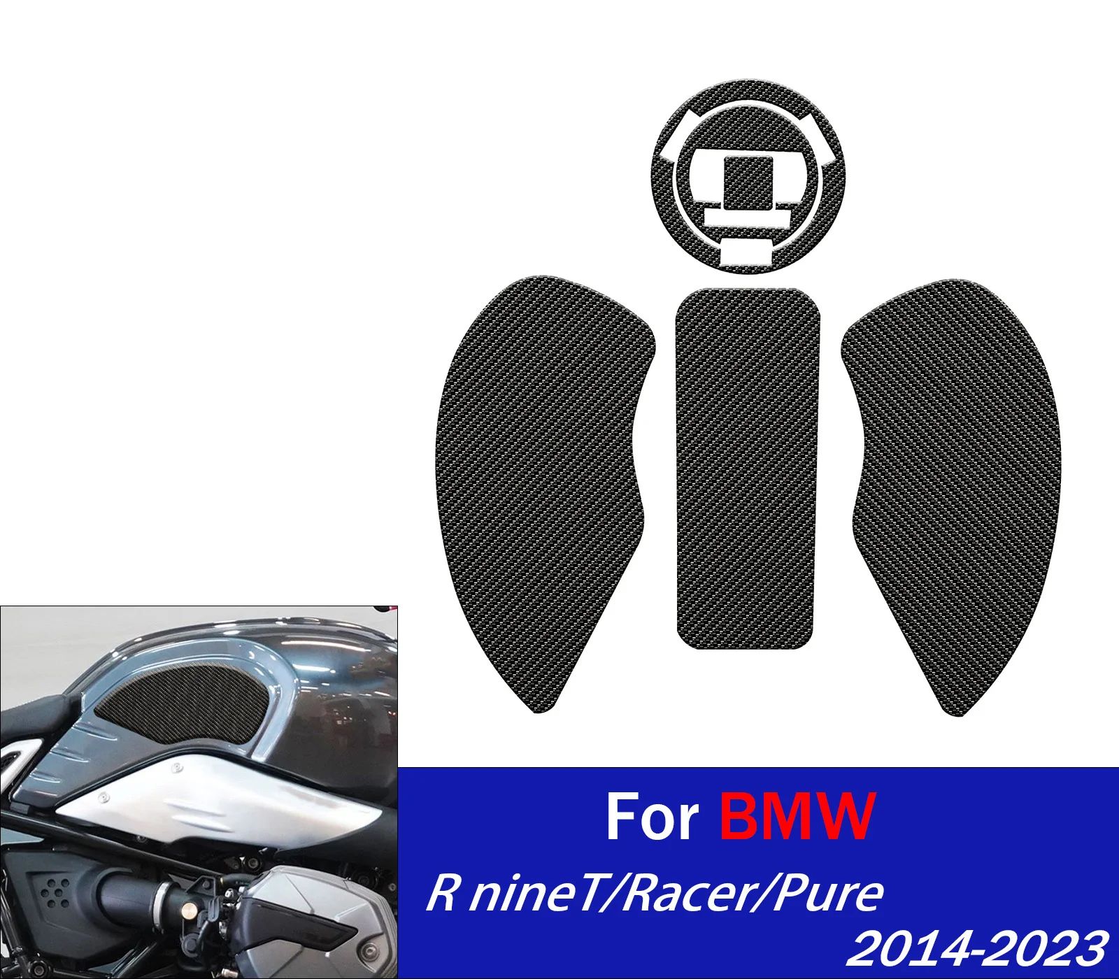 

For R NineT Anti Slip Fuel Tank StickersGasCap Oil Protect Pad ForBMW R Nine T 5 Pure Racer 2017-2023 R9T Motorcycle Accessories