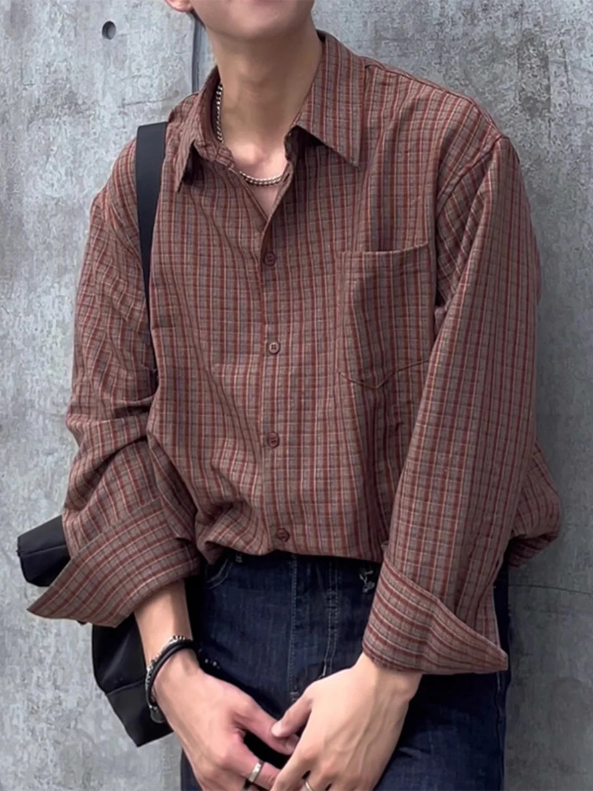 

Мужское длинное пальто в американском стиле ретро в клетку Irt, весна-осень, свободное повседневное базовое пальто с узором Dr irt, подставка