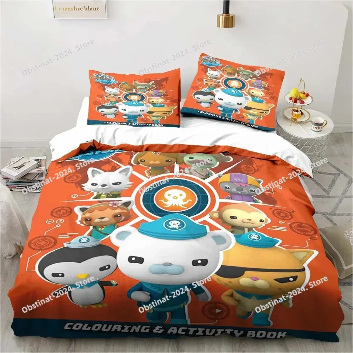 

New 3D Cartoon Octonauts Bedding Set Printed Bed Set With Pillowcase Bed Duvet Cover Soft Queen King Size Bedclothes Home