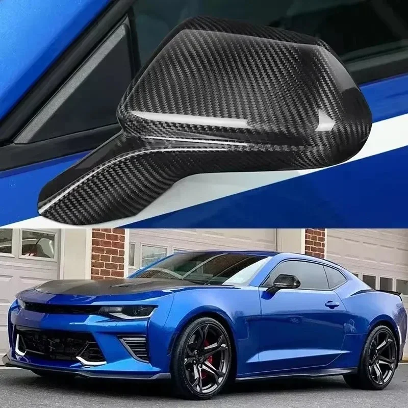 

For Chevrolet Camaro Real Dry Carbon Fiber 10-2023 Rearview Mirror Decorative Protective Cover Sticker Modification Accessories