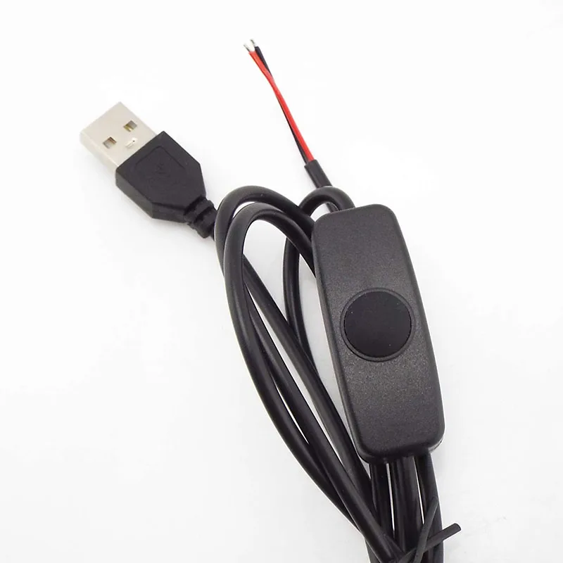 DIY 5V USB Cable Male Jack 2Pin 2 Wire Power Charge Cable Cord Wire With Switch USB 2.0 male 2 Pin Cable for LED strip