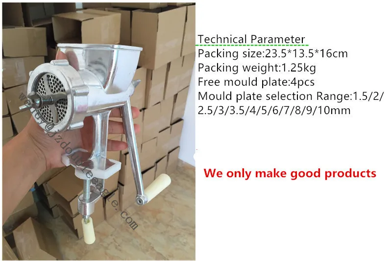 buona qualità uso domestico piccolo manuale per pesci pollame mangime per conigli macchina per fare pellet/strumento per la lavorazione dell'estrusore per foraggio di uccelli a mano