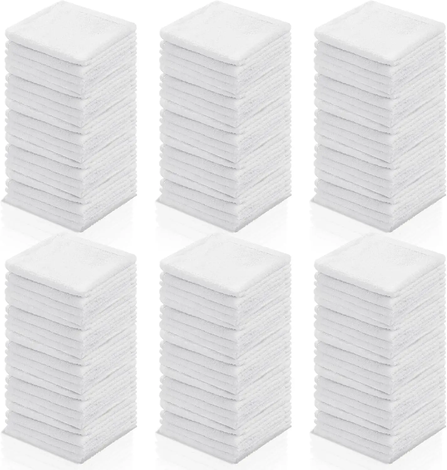 

200 Pcs White Cleaning Cloths Bulk Reusable Cotton Washcloths Absorbent Dishcloths Soft Bath Towels 9.8x9.8 Inch