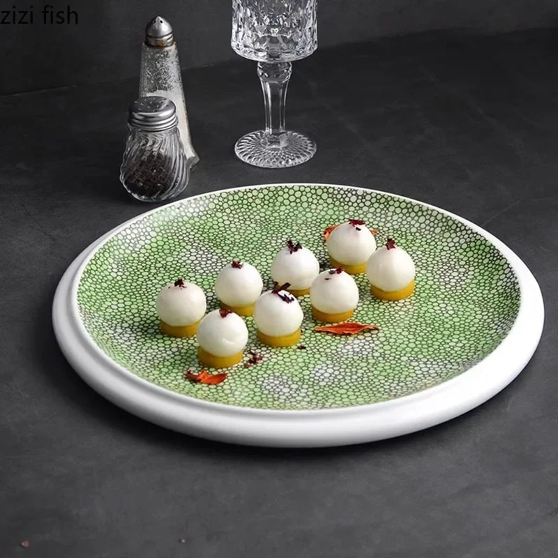 طبق عشاء سيراميك بنمط فقاعي إبداعي ، طبق حلوى ستيم للمطعم ، طبق ساشيمي ، أدوات مائدة المطبخ الجزيئية المتخصصة #3