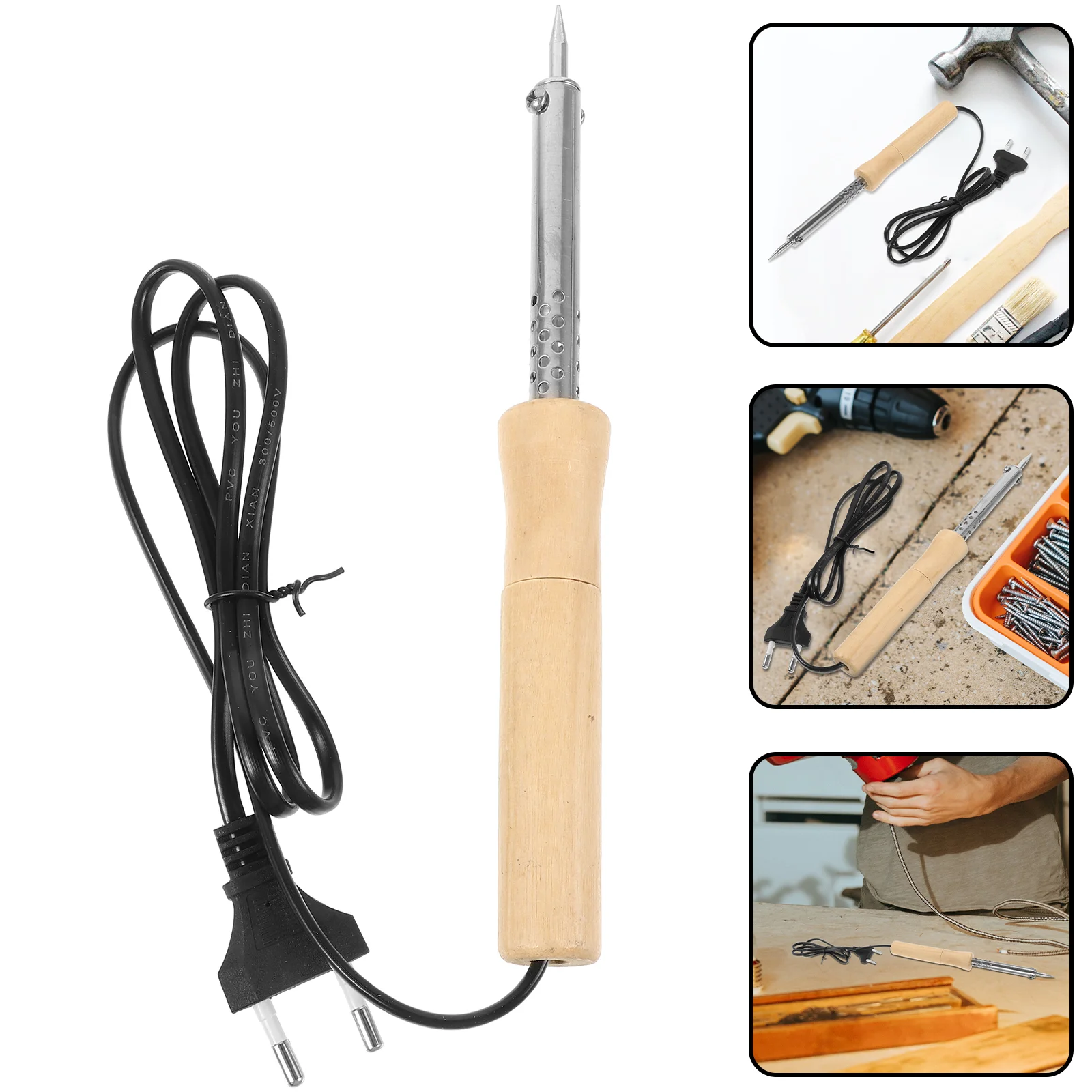 Export Household Electric Soldering Iron The Tools Metal Wooden Portable Handle