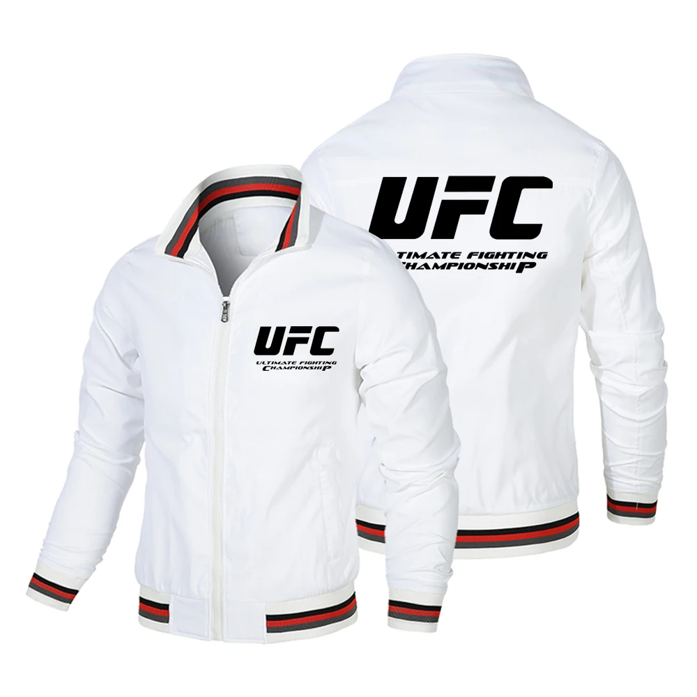 

UFC Printed High Quality Men's Zipper Cycling Jacket Spring and Autumn Fashion Leisure Outdoor Sports Motorcycle Jacket Top