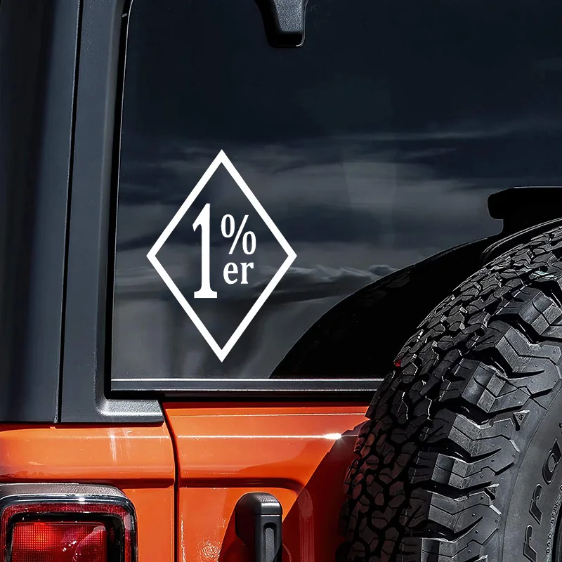 1%er Motorcycle Club Vinyl Decal - 10X14cm Outlaw Biker Patch Sticker for Helmets,Leather Jackets,Trucks