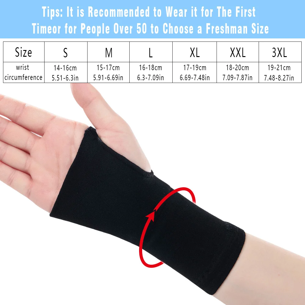 XZ 1 Pair Medical Compression Wrist Elastic Unisex Sports Workout Wrist Sleeve Fingerless Pain Relief Cycling Arthritis Glove