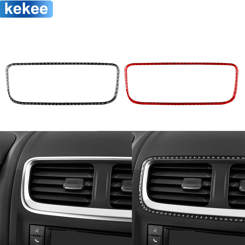 

For Dodge Avenger 2011 2012 2013 2014 Center Dashboard Air Outlet Frame Cover Real Carbon Fiber Sticker Car Interior Accessories