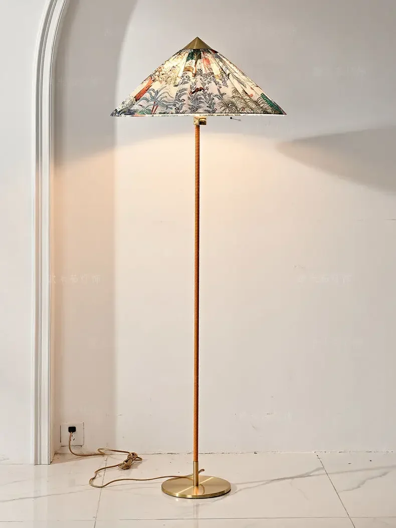 Danish Living Room Floor Lamp French Retro Nanyang Wind Designer Project Replica High End Vertical Lamp Standing Light