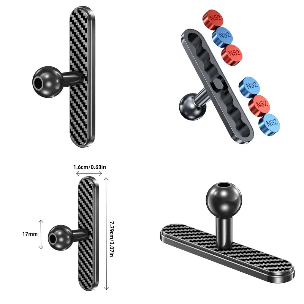Heavy Duty Aluminum Mount Base 17Mm Ball Head Stand Suitable for Phone Holders & Accessories