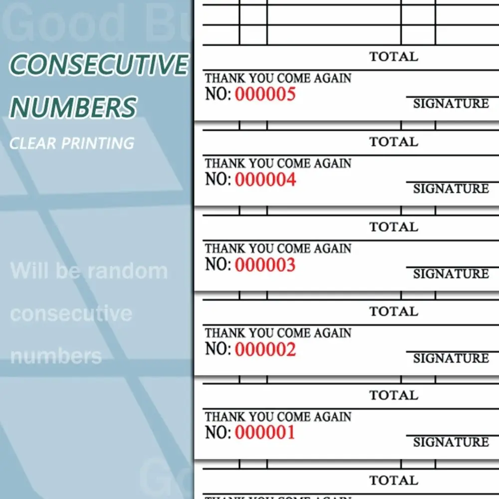 50/60Pages High Quality Carbonized Receipt Paper 2/3 Copy 13x19CM Duplicate Receipt 2 Sizes 13x9.5CM Carbon Paper