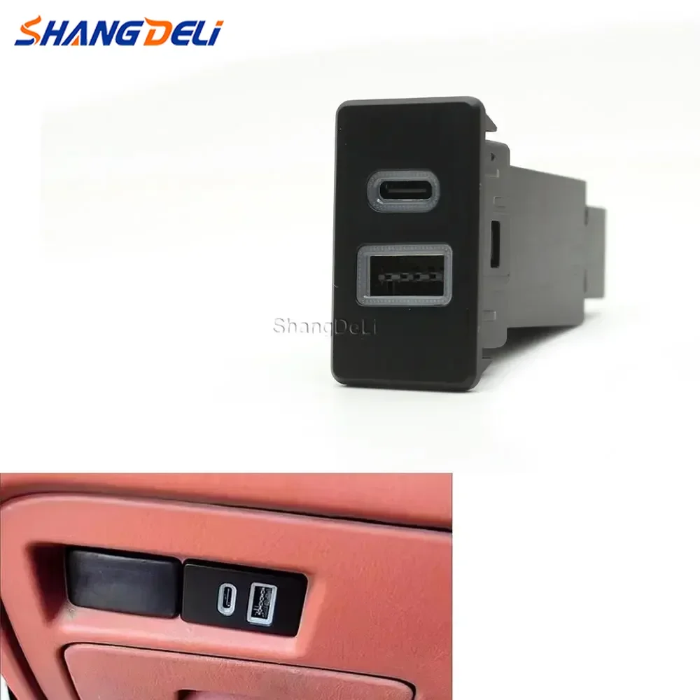 

12V Dual Port Quick Charge USB QC3.0 Type-C PD Interface Socket Fast Car Charger For Nissan Paladin Patrol Y60 Y61 Accessories