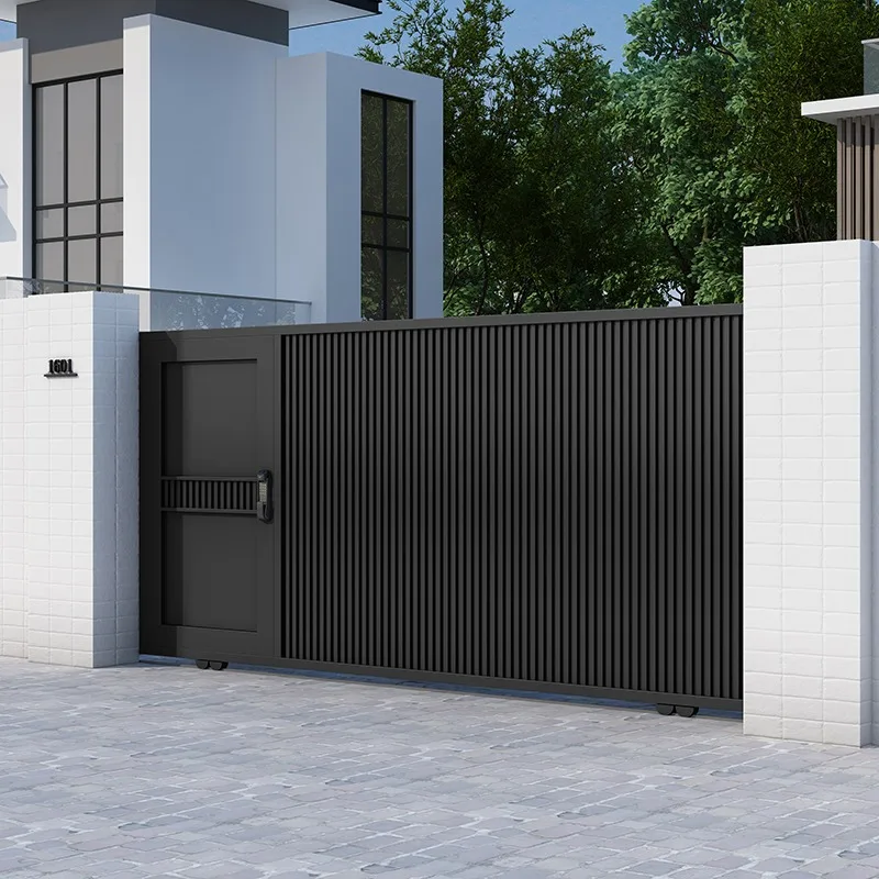 

FOB New Chinese Style Stainless Steel Villa Gate Courtyard Electric Sliding Double Leaf Aluminum Alloy Iron For Yard Garden