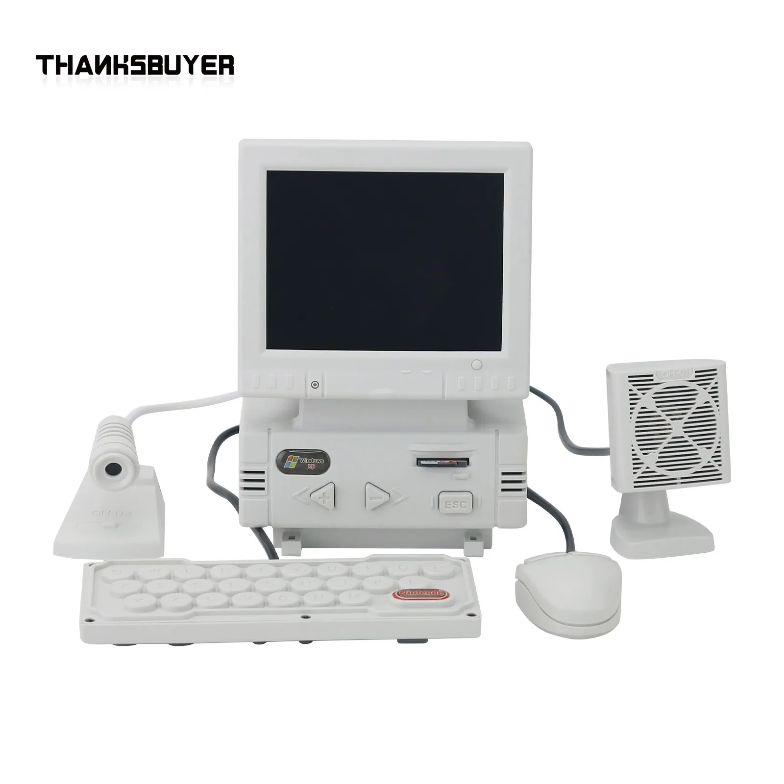 DIY Retro Mini Computer-design Game Console Support AV Input HD 3.5-inch LCD Screen with 8G Memory Card