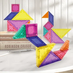 1Set Creative Children 3D Magnetic Tangram Toys Baby Early Learning Funny DIY Puzzle Block Toys Kids Fun Holiday Birthday Gifts