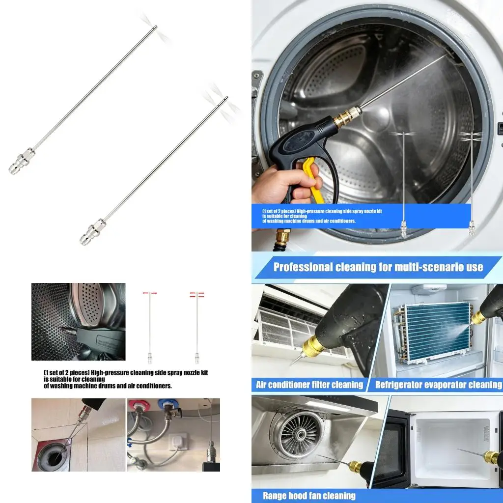 

Corrosion Resistant Stainless Steel High Pressure Nozzles For Deep Cleaning Washing Machine Laundry And AC 2 Pieces high quality