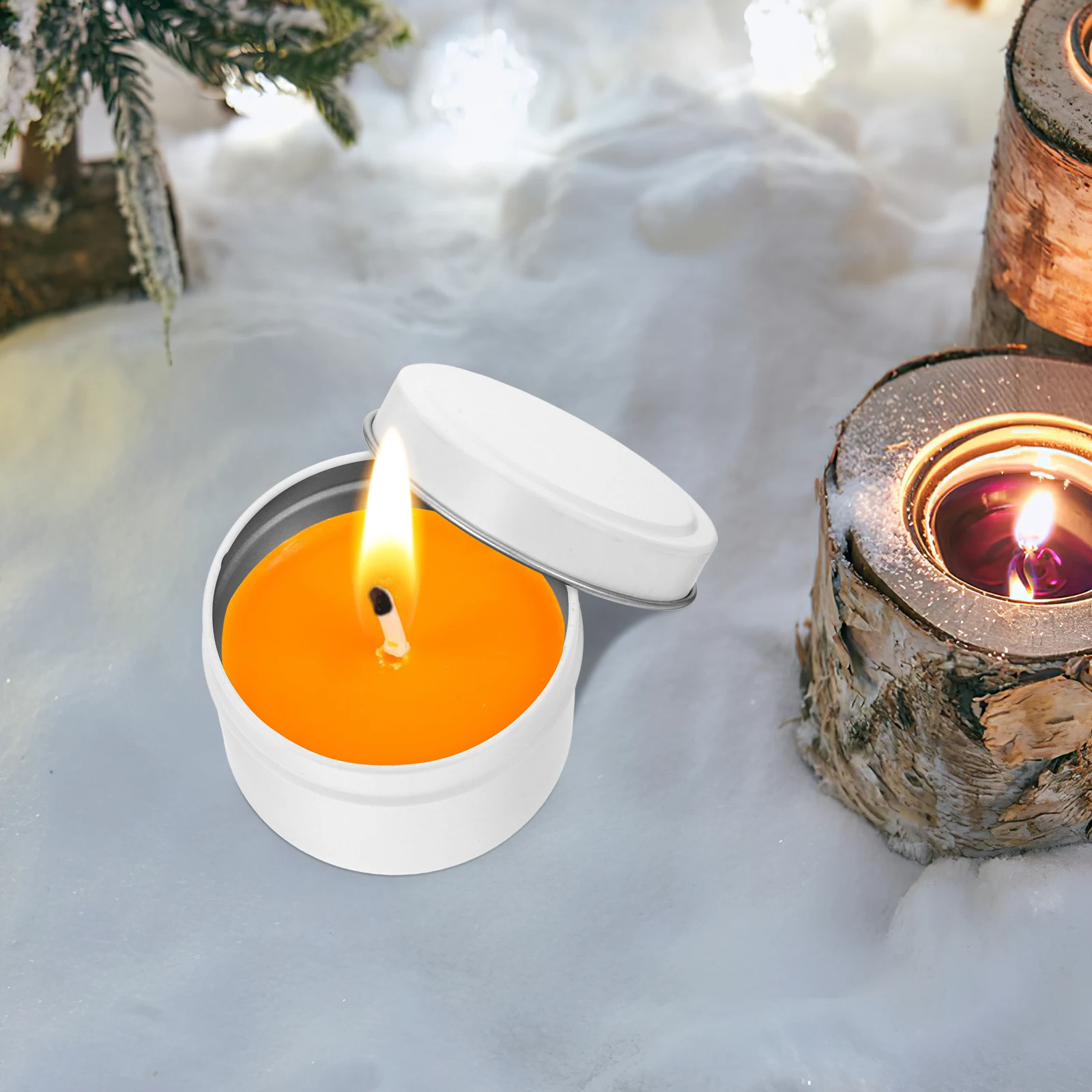 

4Pcs Empty Jars Metal Containers Small Round DIY Making Tins Aromatherapy Storage Metal Can Tealight Holder