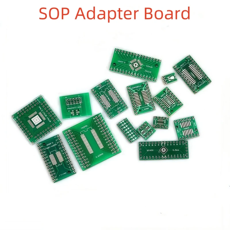 10PCS SOP Adapter SOP8 SOP10 SOP16 SOP28 TQFP QFN56/64 IC Test Board PCB Board